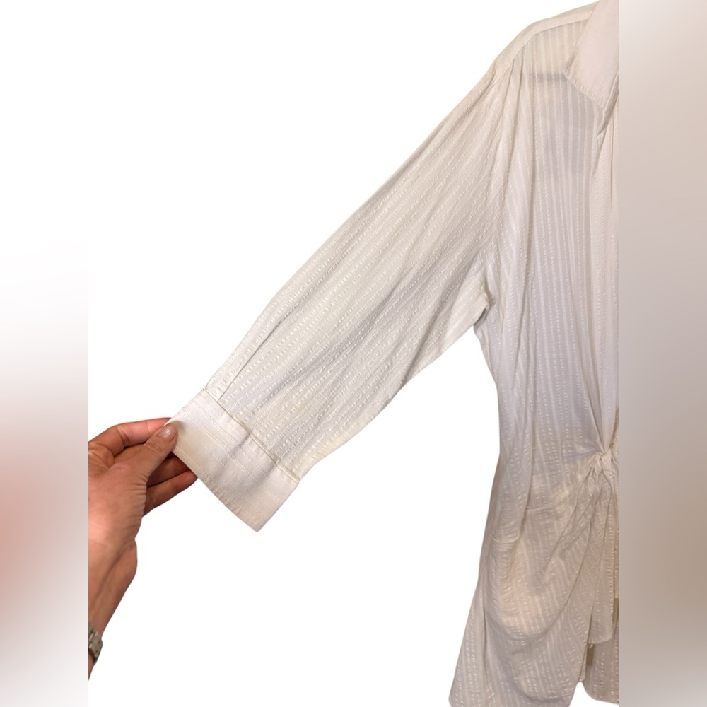 Jacquemus La Riviera White Twist-Front Beach Resort wear Shirt Dress sz S - Picture 4 of 12